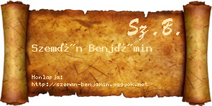 Szemán Benjámin névjegykártya