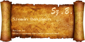 Szemán Benjámin névjegykártya