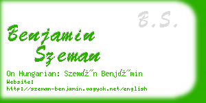 benjamin szeman business card